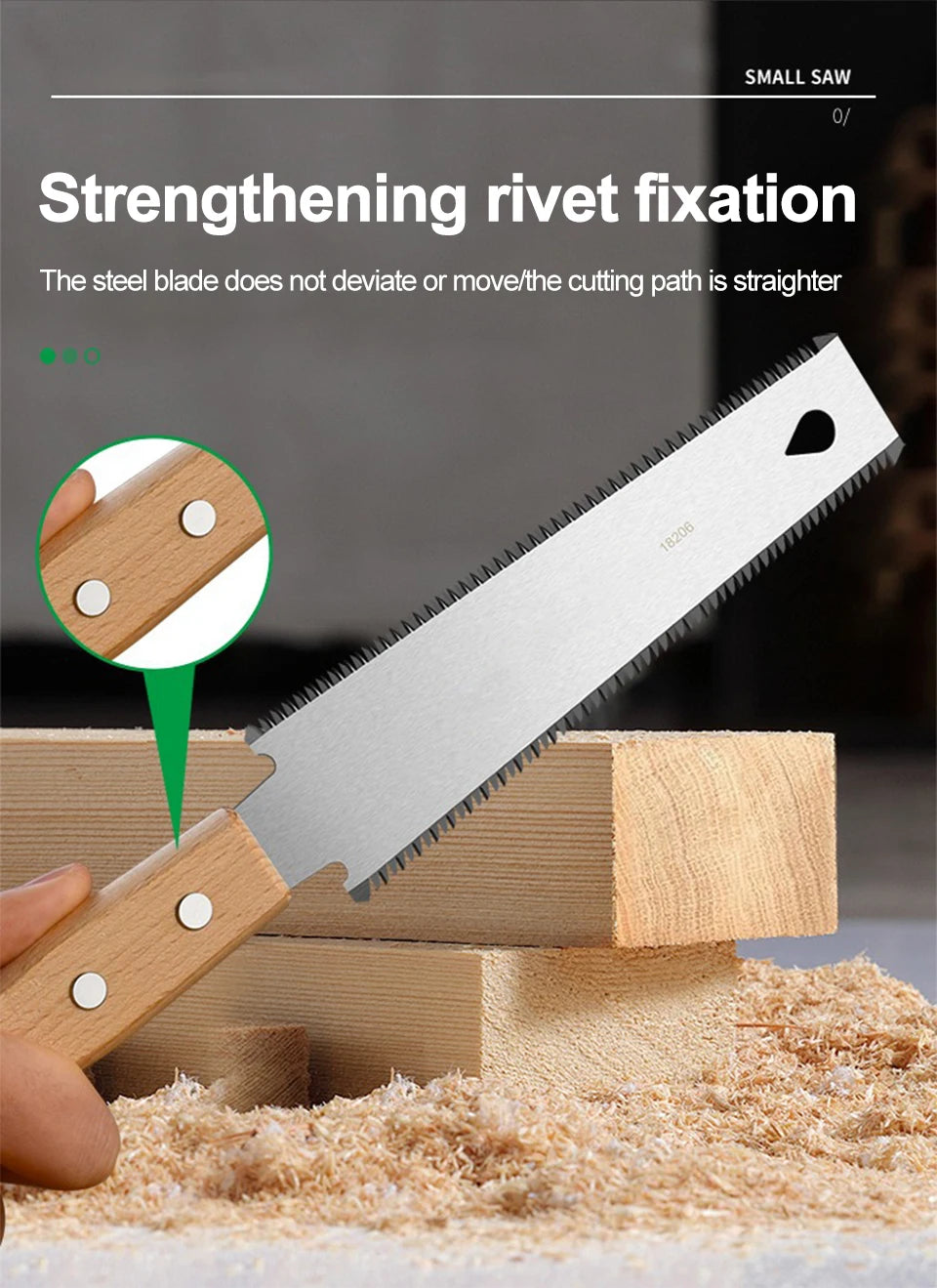Japanese Style Hand Saw with Non-slip Wooden Handle Pull Type Flexible Flush Cut Woodworking Cutting Tool for Woodcraft