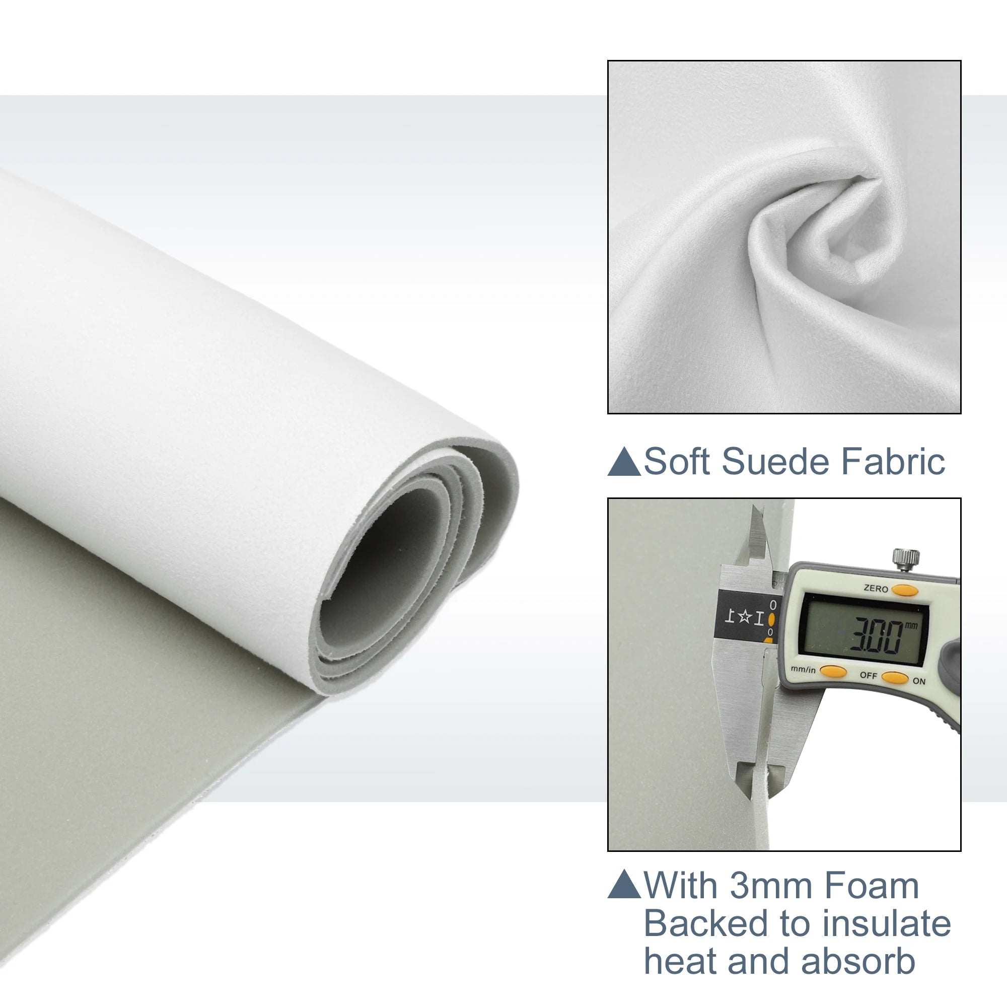 UXCELL Suede Headliner Fabric Foam Backed for Car Truck Interior Trim Protect Aging Broken Faded DIY Replacement 200x152cm