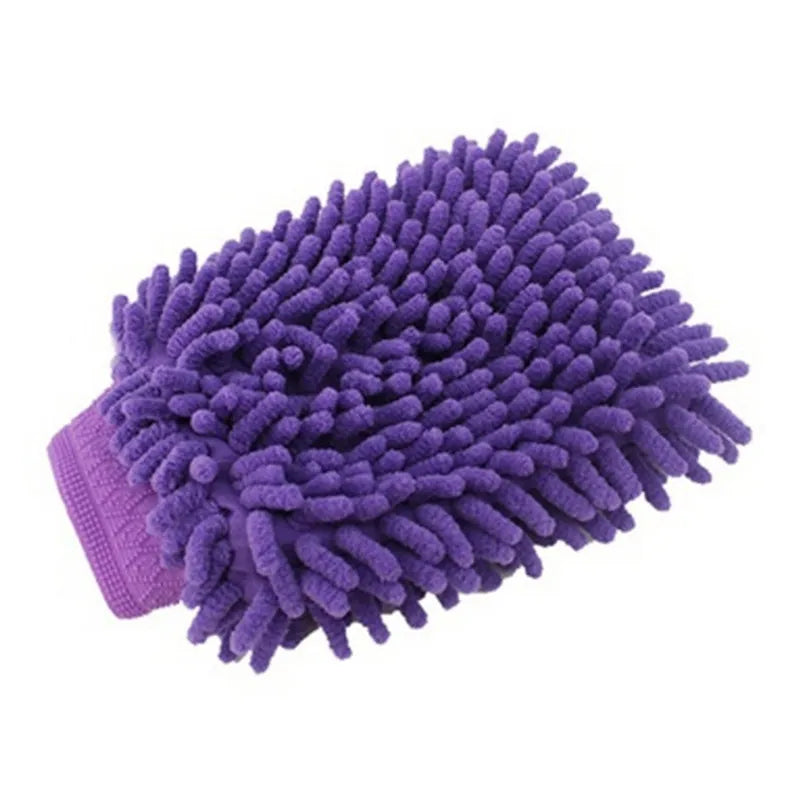Hot sale 2 in 1 Ultrafine Fiber Chenille Microfiber Car Wash Glove Mitt Soft Mesh backing no scratch for Car Wash and Cleaning