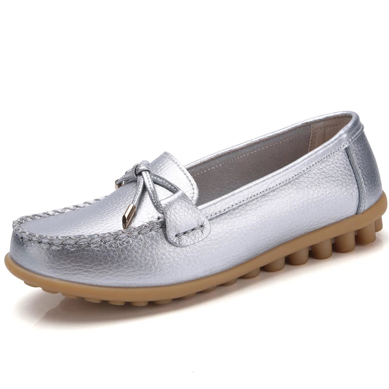 2025 New Woman Flats Shoes Ballet Flat Sneakers Genuine Leather Spring Soft Moccasins Ladies Boat Ballerina Espadrilles Creepers