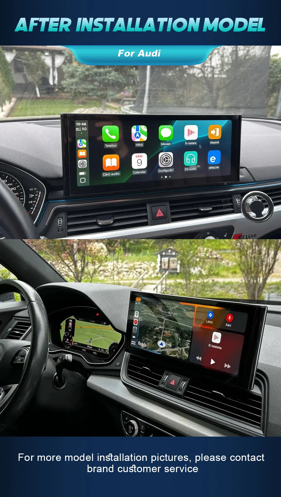 12.3 Android 14 Wireless Carplay For Audi A4 A5 Q5 B9 2017 2016-2023 IPS Touch Screen WIFI Multimedia Stereo GPS Navi Receiver