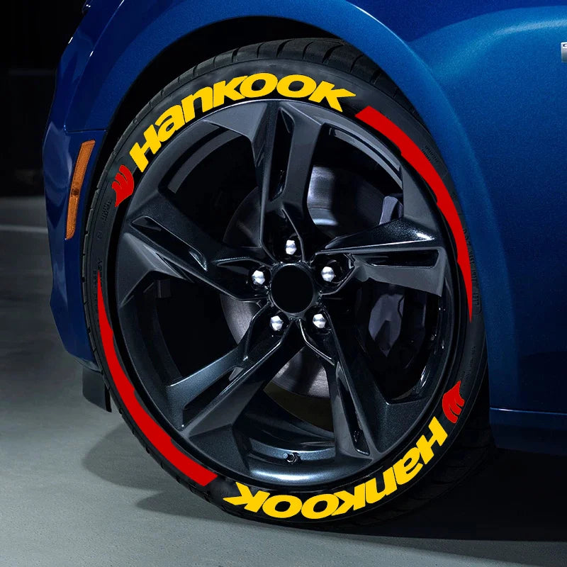 Permanent Tire Lettering Sticker HANKOOK 1.38'' For 15''-24'' Car Wheel Stickers 3D PVC Lettering Tire Decoration