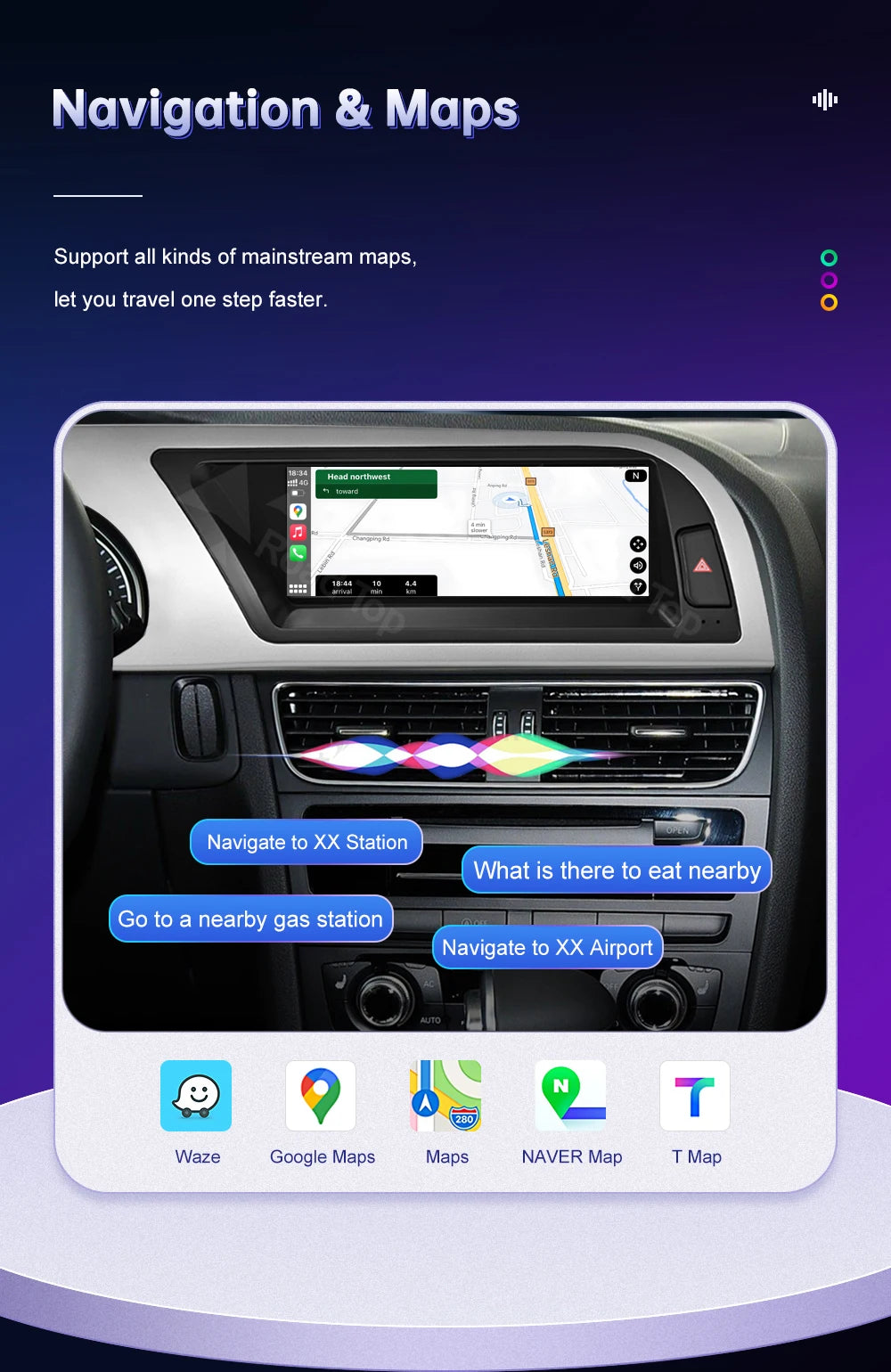 Linux 8.9/12.3inch Car Multimedia Touch Screen For Audi A5 2008-2016 with Wireless CarPlay Android Auto Airplay Function