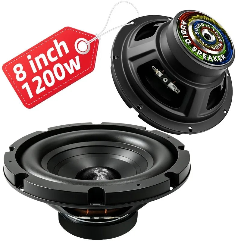 1pcs 8 Inch Car Speakers 1200W High Fidelity Car Door High Definition Mid Bass Stereo Surround Subwoofer Universal Car Audio