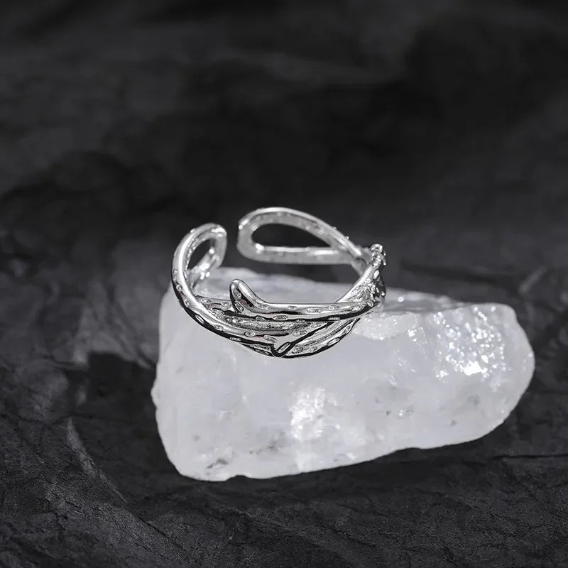 Fashion Goth Double Layer Rose Couple Rings for Men Women Retro Opening Stainless Steel Thorns Punk Finger Ring Jewelry Y2k Gift