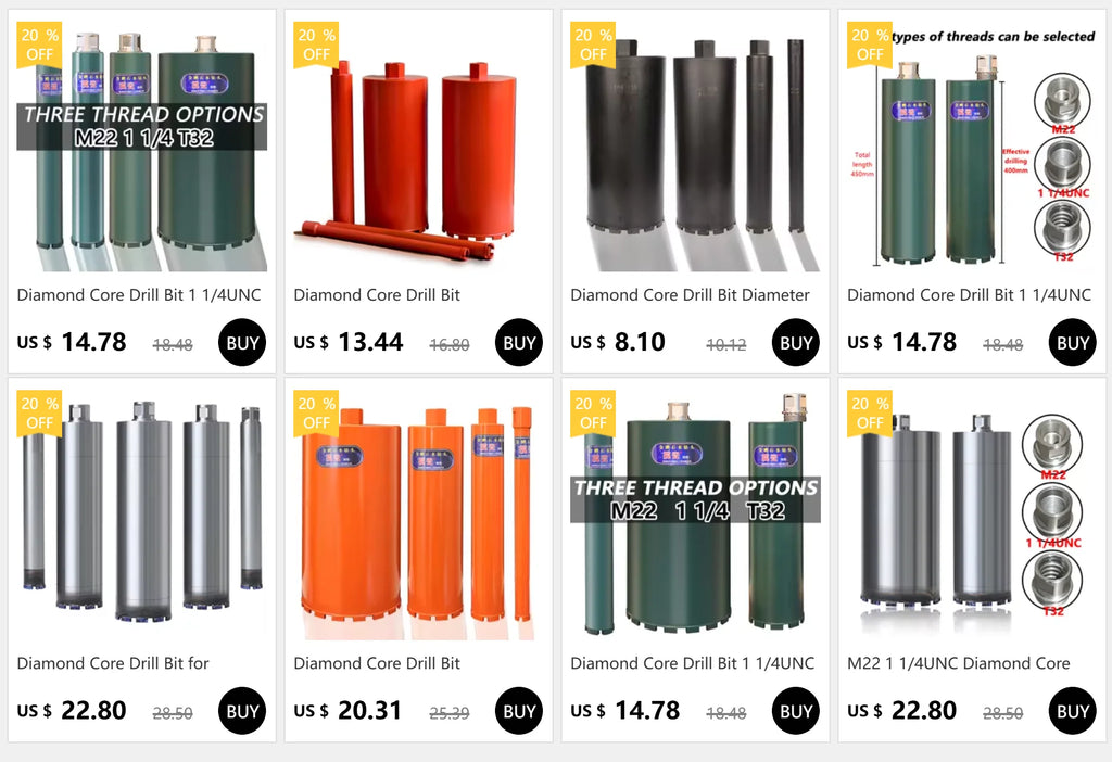 LAANCI Diamond core drill bit M22 thread 400mm diameter 25-500mm laser welding for reinforced concrete hole drill