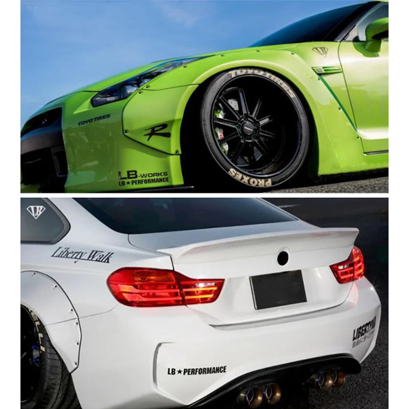 Performance Liberty Walk LB Rising Wide-bodied Modified Racing Bumper Sticker Reflective Car Window Hood Body Vinyl Decal