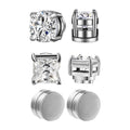 1/3 Pair Crystal Strong Magnetic Ear Stud Clip Earrings for Men and Women Punk Round Zircon Magnet Earrings Non Piercing Jewelry