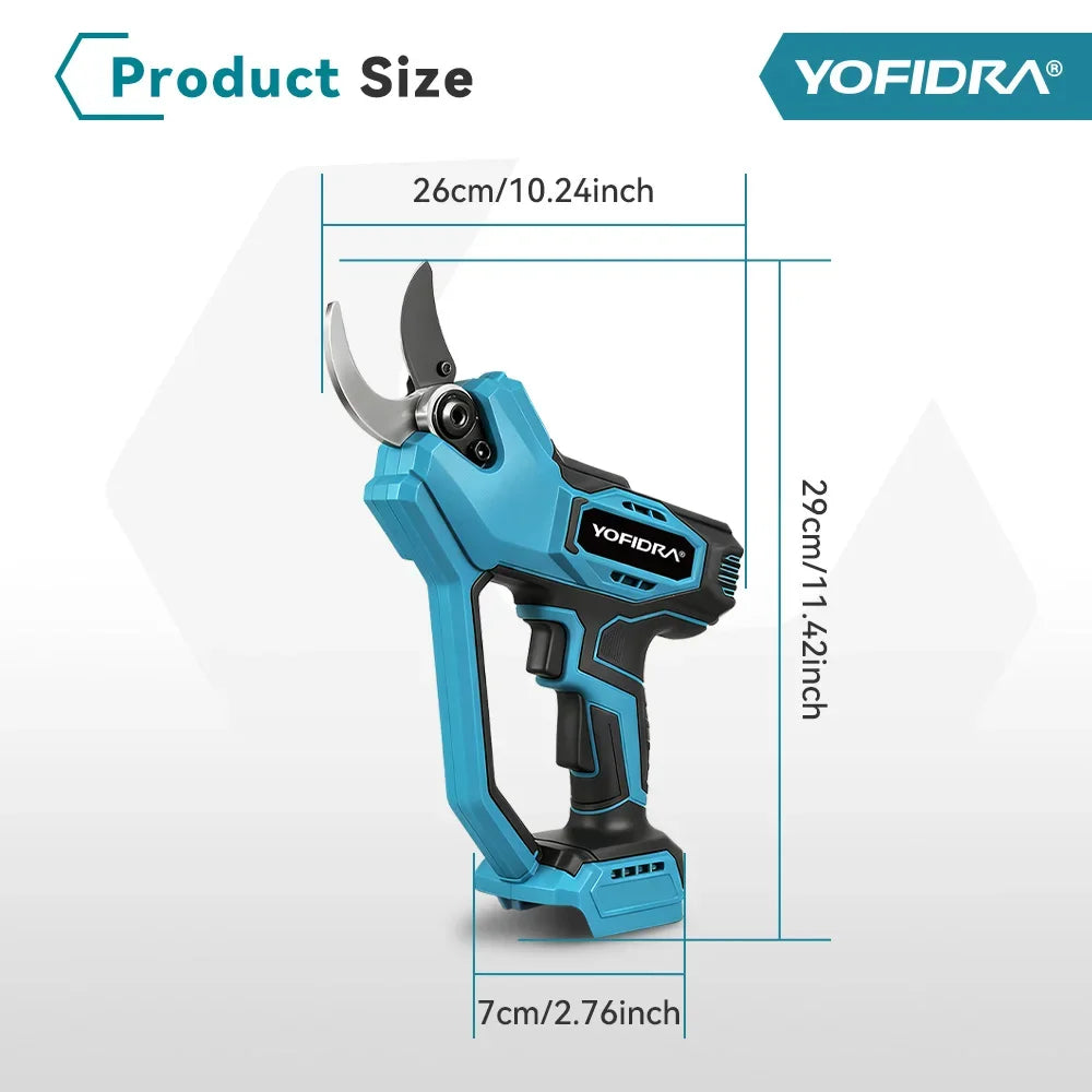 YOFIDRA 60mm AI Gears Control Brushless Electric Pruner Cordless Tree Bonsai Pruning Electric Scissors For Makita 21V Battery