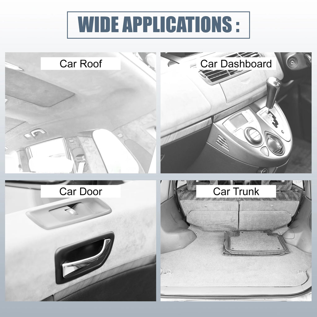 UXCELL Suede Headliner Fabric Foam Backed for Car Truck Interior Trim Protect Aging Broken Faded DIY Replacement 200x152cm