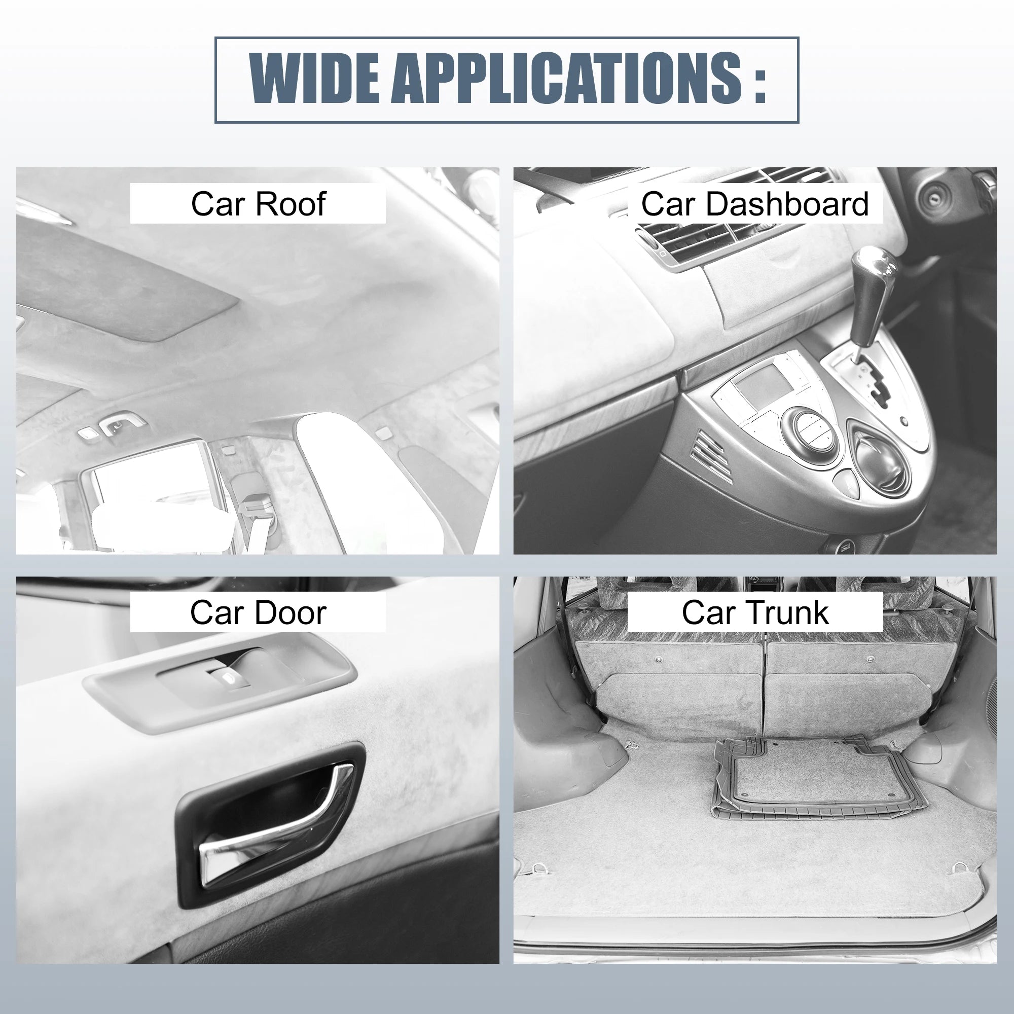 UXCELL Suede Headliner Fabric Foam Backed for Car Truck Interior Trim Protect Aging Broken Faded DIY Replacement 200x152cm