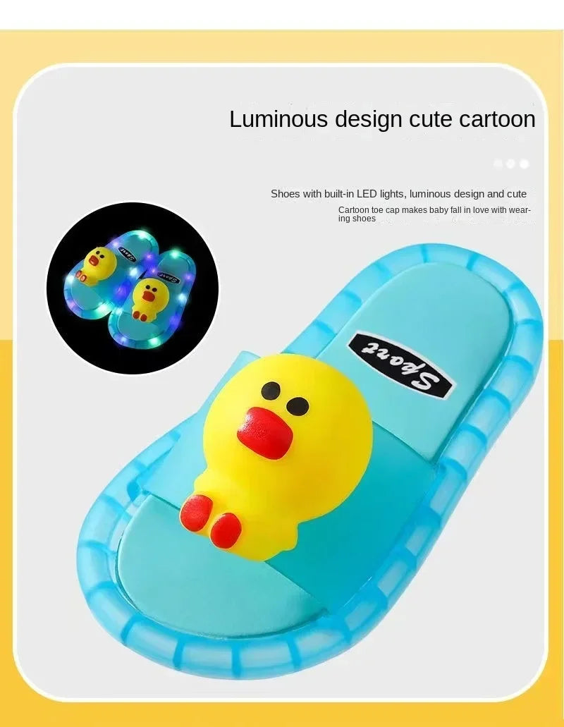 Luminous Children's Slippers Unicorn Crystal Shoes Sparkling Lights Boys and Girls Will Shine in The Cool Slippers