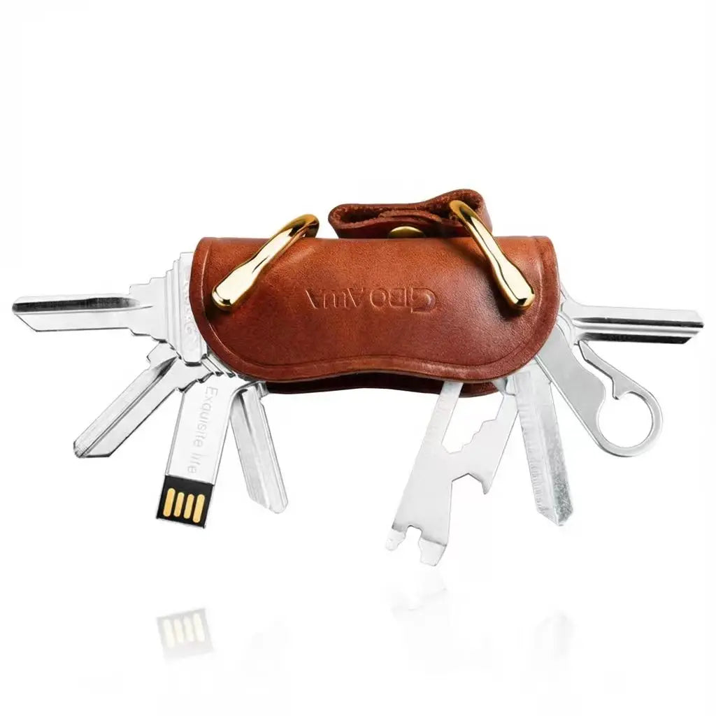 Brand New 100% Genuine Leather Smart Key Organizer Holder Key Chain Key Wallet Creative Travel Man Woman Gift