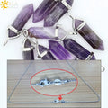 CSJA Hexagonal Bullet Crystal Necklaces Natural Gem Stone Quartz Necklace Pendant Chakra Amethysts Pink Quartz Lapis Lazuli G957