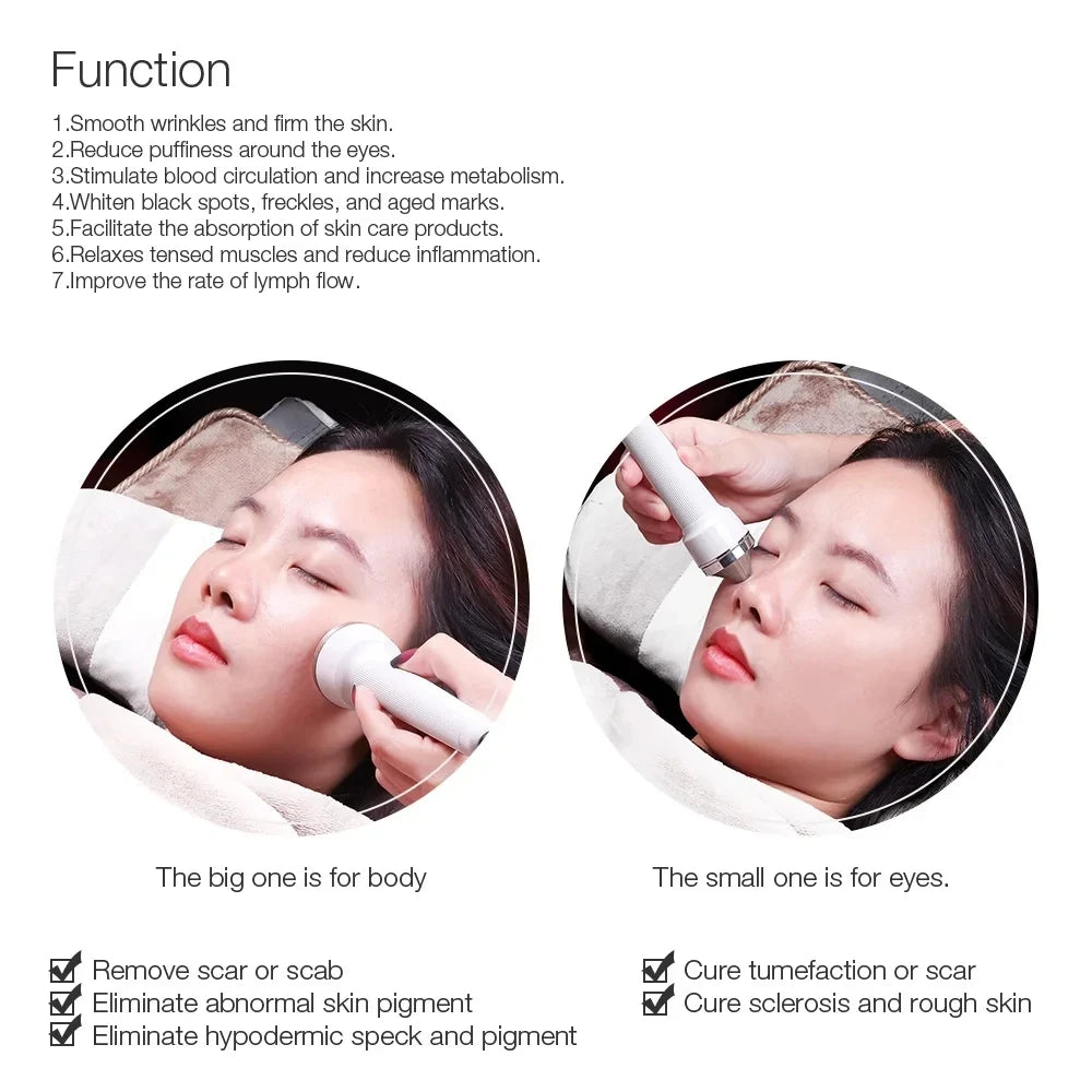 Ultrasonic 1MHz Facial & Body Skin Care Massager Anti Aging Lifting Tightening Wrinkle Reduction Mini Home Beauty Device WD-628