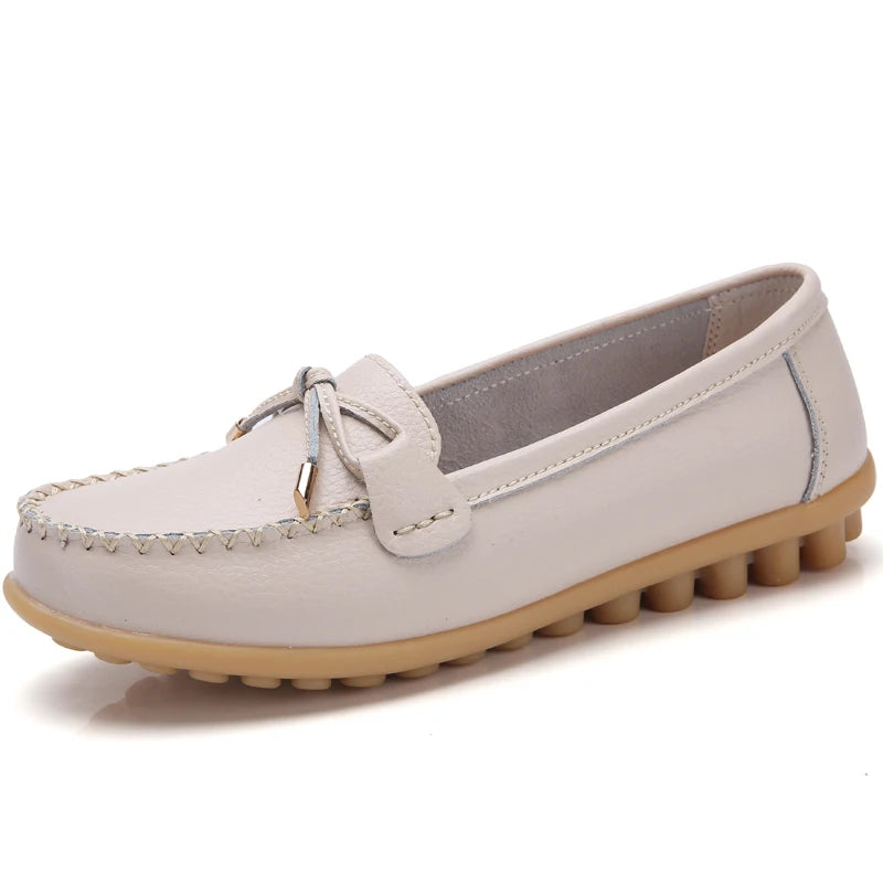 2025 New Woman Flats Shoes Ballet Flat Sneakers Genuine Leather Spring Soft Moccasins Ladies Boat Ballerina Espadrilles Creepers