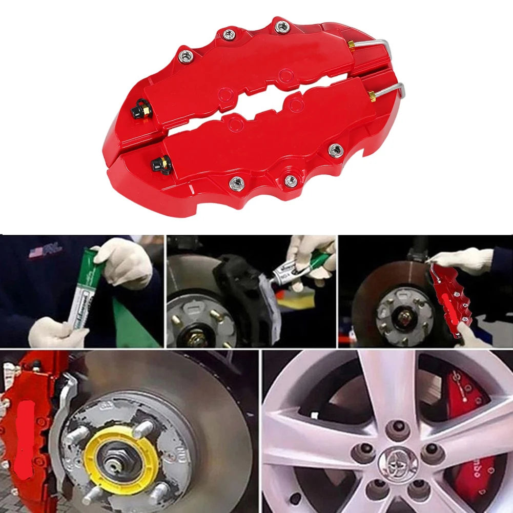 2pcs Car Tire Wheel Hub Disc Brake Caliper Cover Car Disc Brake Caliper Covers Modification for 14-18inch Front Rear Wheel Hub