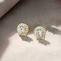 1 Pair Silvery Cubic Zirconia Stud Earrings Round Square Diamonique Stud Earrings Set for Women Men