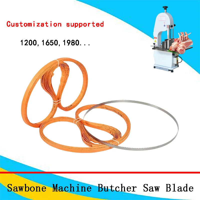 Bandsaw Blades  Meat Bone Saw Machine Cutting Butcher Saw Blade Chicken Fish Cutting  Custom length* 16mm*0.56mm*T4