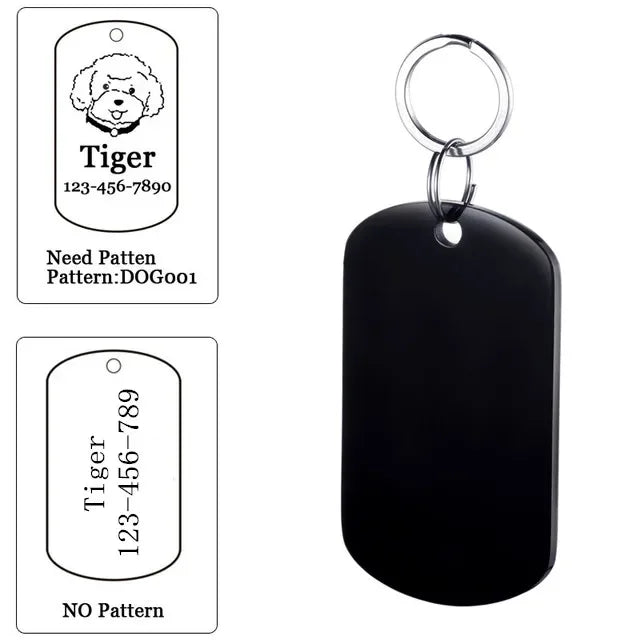 Dog ID Tag Free Engraving Name Tel Cat Collar Harness Pendant Clothes Accessories For Pet Custom Puppy Kitten Leash Pet Supplies