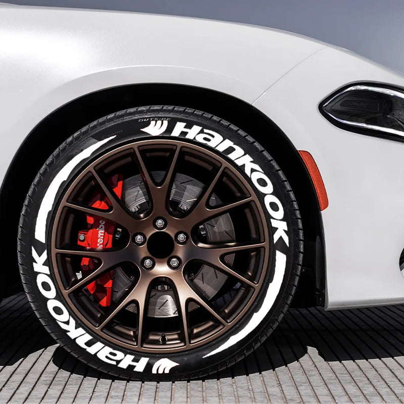Permanent Tire Lettering Sticker HANKOOK 1.38'' For 15''-24'' Car Wheel Stickers 3D PVC Lettering Tire Decoration