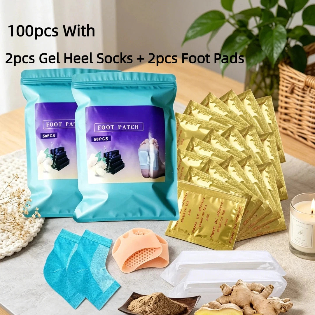 100/150/200pcs Bamboo Foot Pads with Vitamin C & Ginger Powder Deep Cleansing, Natural Foot Care Essentials, Gift for Parents