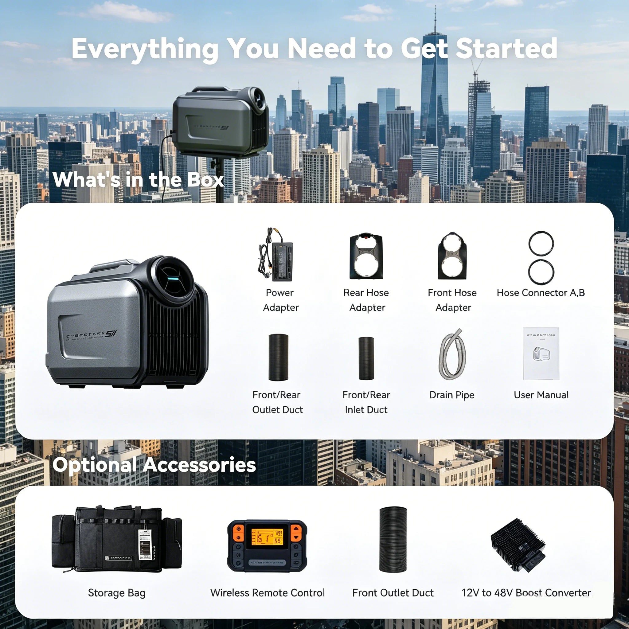 Cybertake S2 Pro Portable Air Conditioner Indoor Outdoor Universal Comfort Device Fashion Appearance Durable Overall Design Brings Cozy Using Experience Suitable For Vacation Outings Family Leisure And Long Term Outdoor Activ