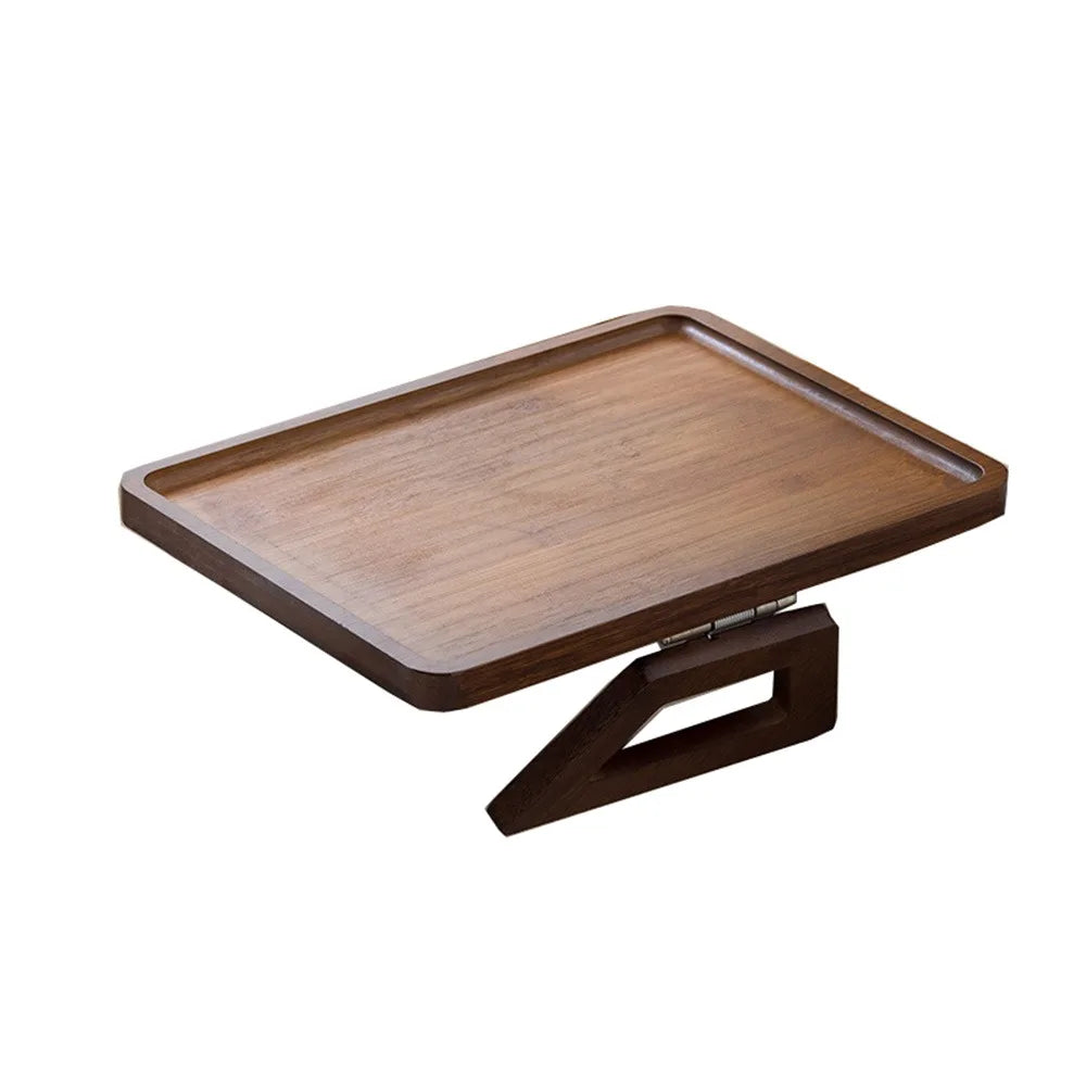 Space Saving Wooden Folding Sofa Table Anti-slip Clip-On Couch Arm Side Holder Convenient High Load-bearing Capacity
