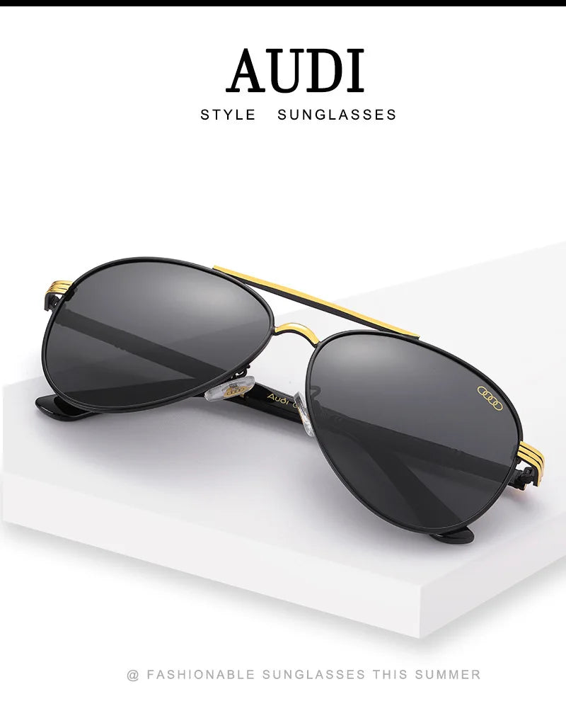 For audi High end luxury men driving polarized sunglasses, brand luxury design anti glare, men women Driver goggles gentlemanly