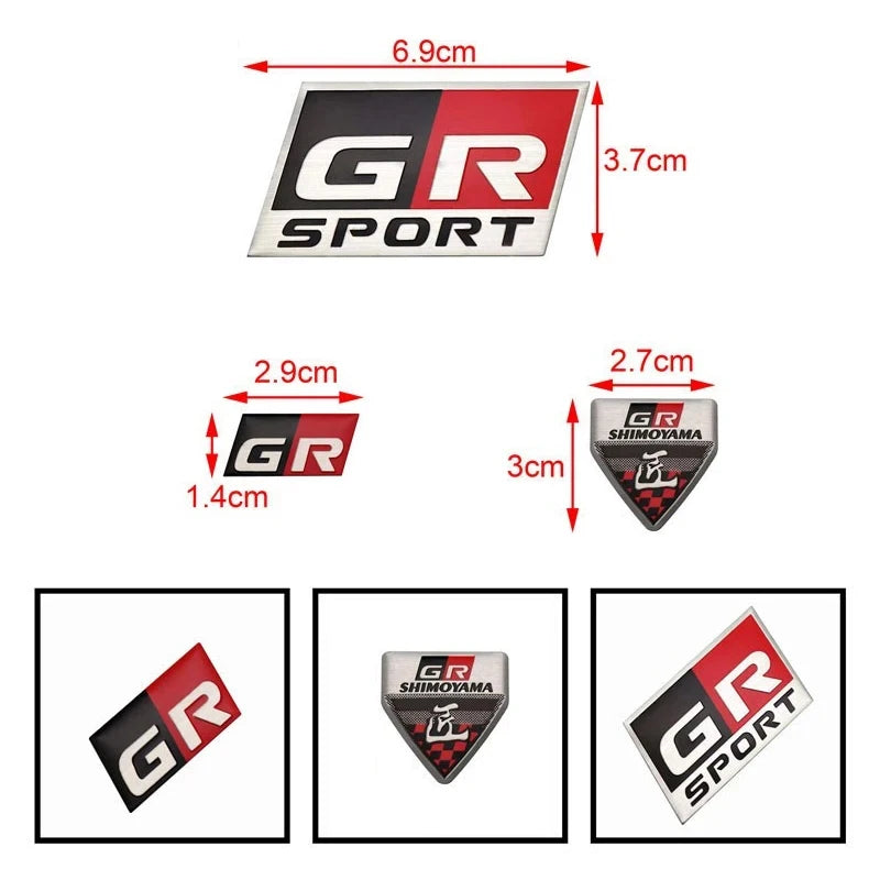 3D Metal Car Sticker Logo Labeling Emblem Badge Decals For Toyota GR Sport Gazoo Racing RAV4 C-HR Prado Auto Acces Accessories
