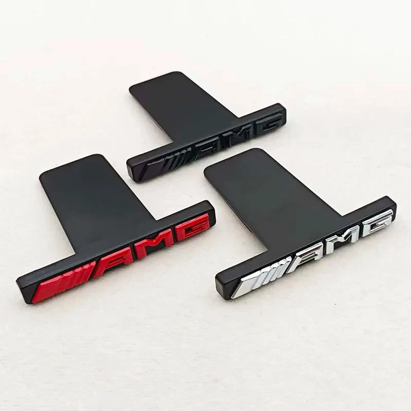 3D ABS Logo AMG Emblem Car Front Grille Badge For Mercedes Benz GLC A B C E Class W204 W205 W212 W213 GT AMG Sticker Accessories