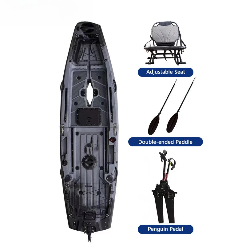 Modular Kayak LLDPE Fishing Boat Motorized Canoe Seat Paddle Rotomolded Portable Take Apart Raft Angling Drift Engine Water Gear