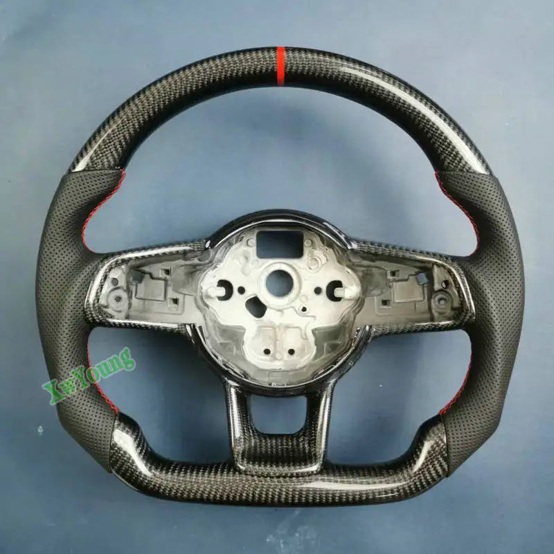 100% Real Carbon Fiber Steering Wheel For VW Volkswagen Golf 7 Rline GTI GTS GTD GTE Polo GTI Scirocco T-ROC Tiguan