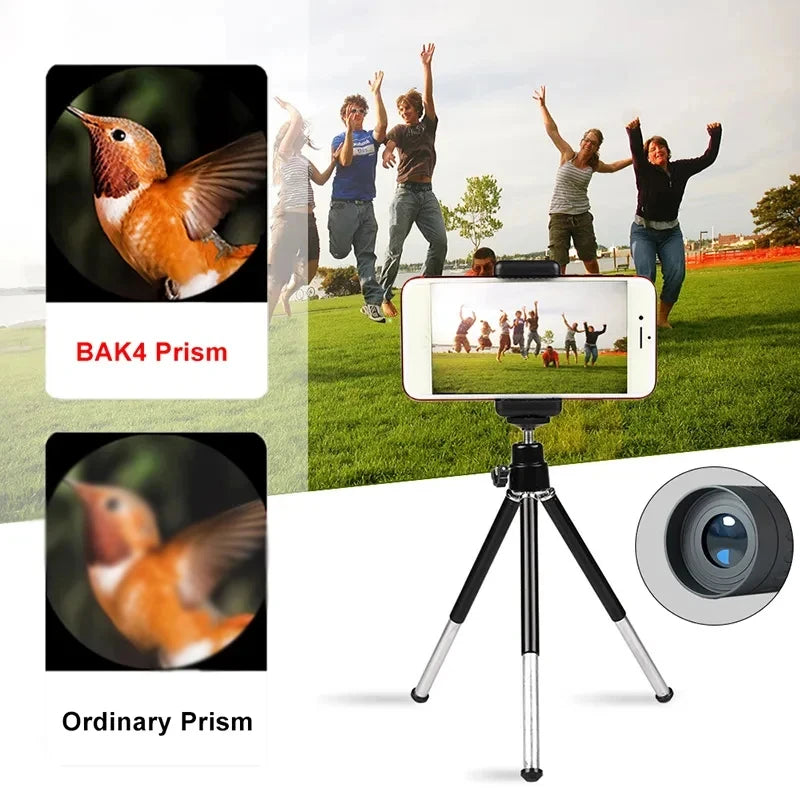 2000x24 HD Monocular Telescope Mini Portable Mobile Phone Telescope with Holder Outdoor Camping Hunting Birdwatching Telescopes
