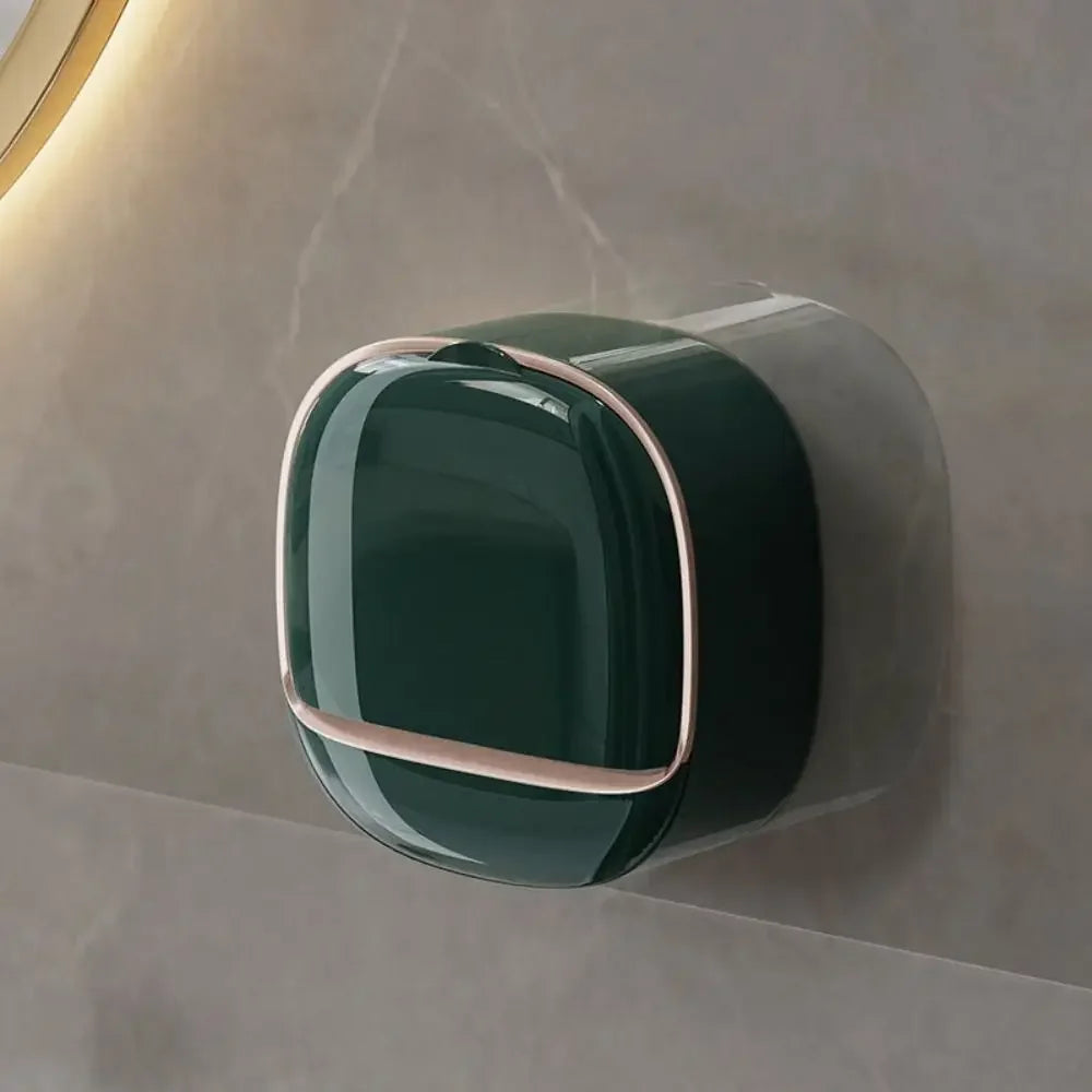 Wall Mounted Soap Dish With Drainage Box Waterproof Punch-Free Bathroom Drain Soap Box Soap Storage Case Bathroom Accessories