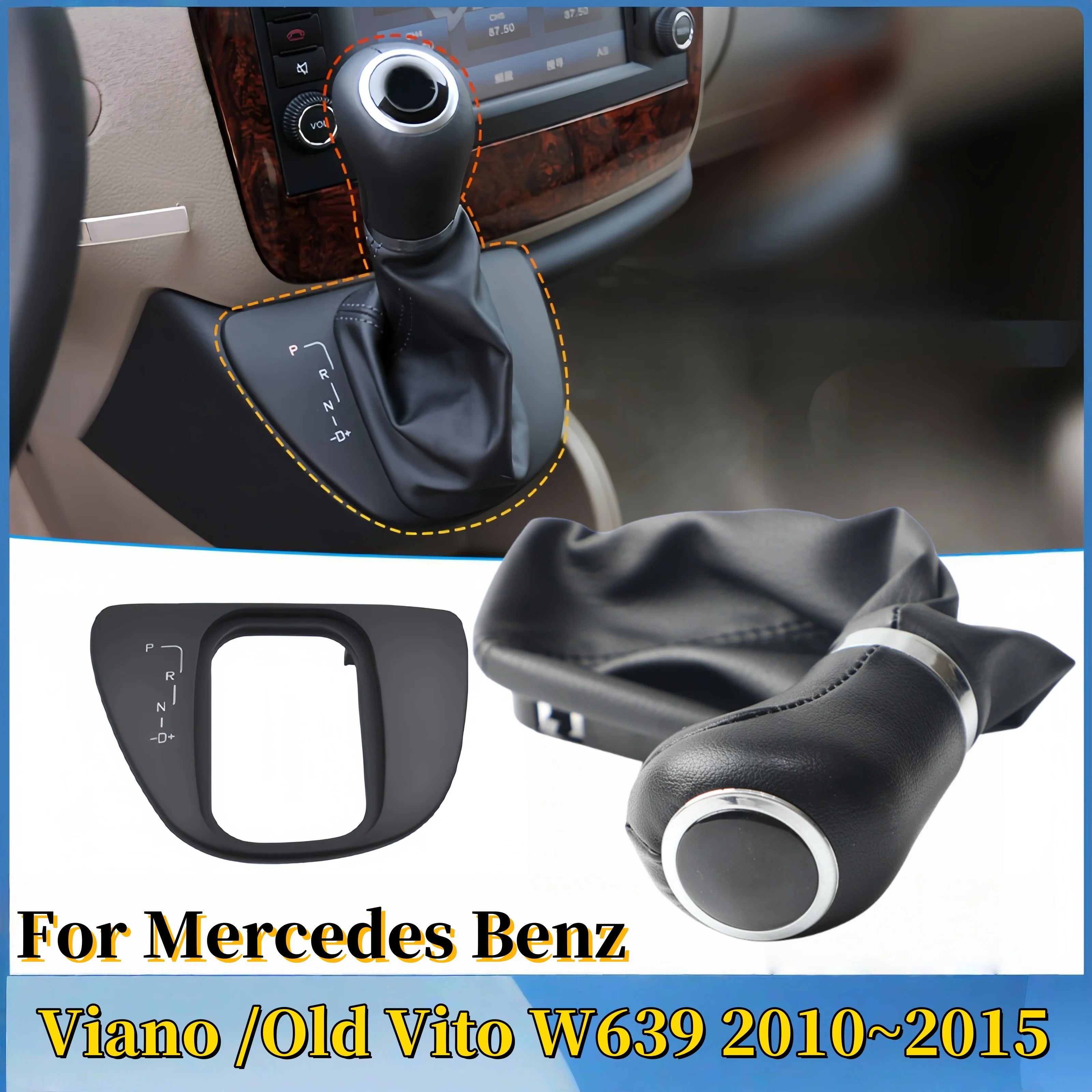 High-quality New Automatic Car Shift Gear Knob Handball For Mercedes Benz Viano/Old Vito/W639 With Leather Boot