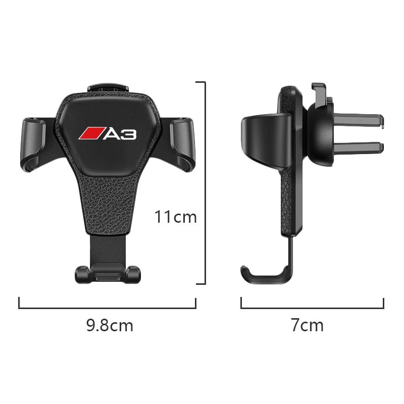 Gravity Car Phone Holder Air Vent GPS Stand Accessories For Audi A3 A4 A5 A6 A7 A1 A2 A8 Q1 Q2 Q3 Q4 Q5 Q6 Q7 Q8 TT RS3 RS7 RS5