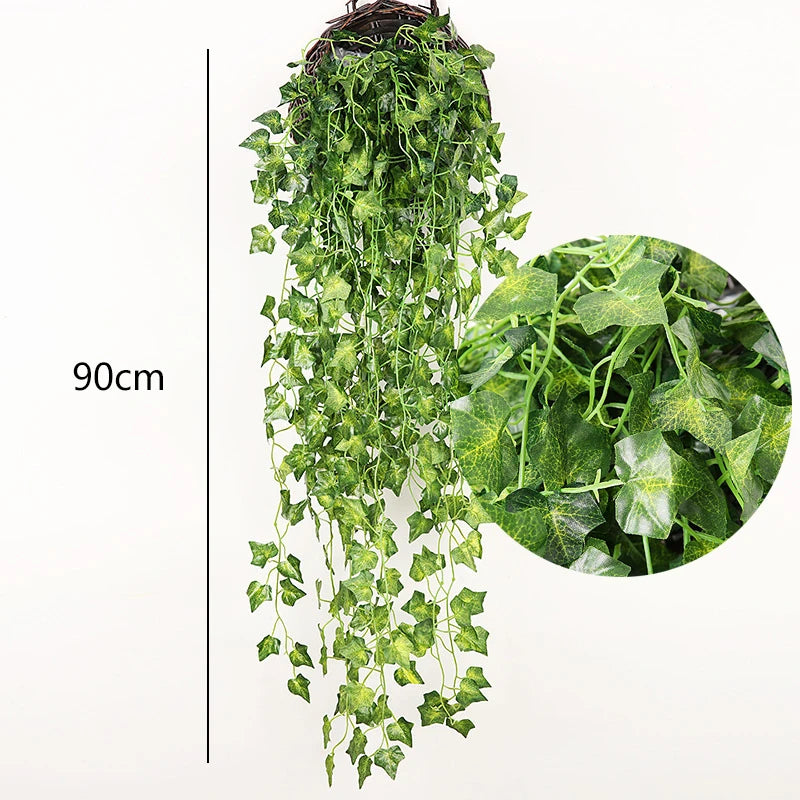 Fake Plants Artificial Hanging Plants Fake Potted Greenery Faux Eucalyptus Boston Fern String for Farmhouse Indoor Outdoor Decor