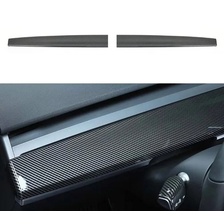for Tesla Model Y 3 2023 ABS Carbon Fiber Center Console Wrap Cover Kit Dashboard Armrest Door Side Trim Sticker Accessories