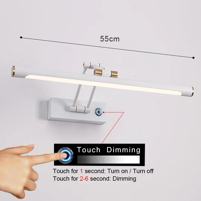 Mirror Light LED Wall Lamp Modern Bathroom Wall Light 43cm 58cm AC85 - 265V Indoor Lighting Bedroom Wall Sconces Light Fixtures