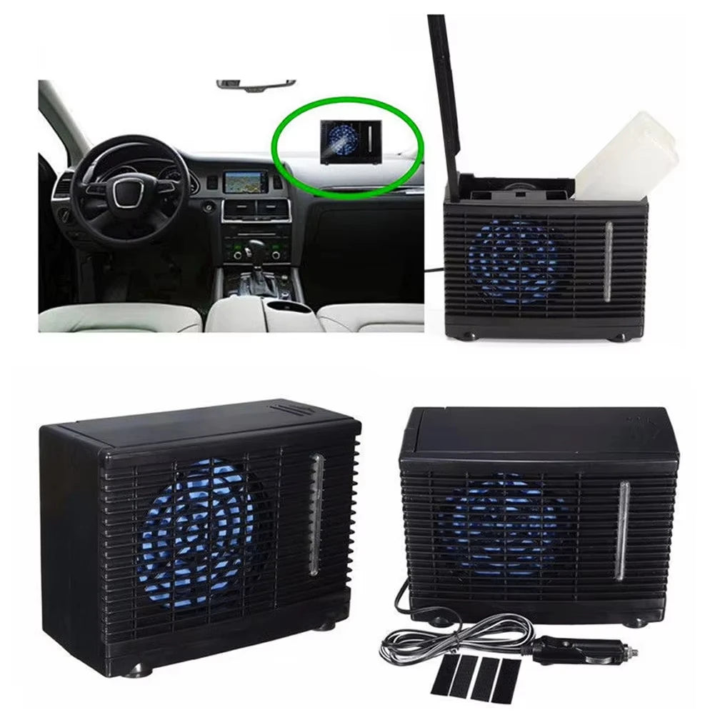 Climatiseur de voiture 12V Refroidissement électronique par eau Ventilateur de refroidissement réglable Refroidisseur d'air automobile amovible Refroidisseur d'eau portable