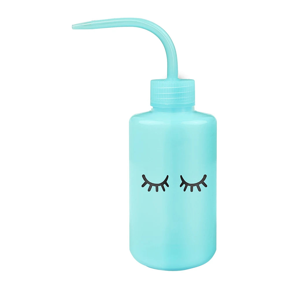 1PCS Plastic Eyelash Cleaning Bottle with Elbow Brush Water Squeeze Dropper for Lash Bath and Primer Application