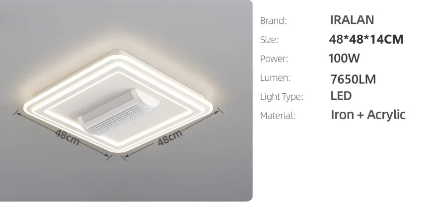 Ventilateur de plafond sans pales invisible LED Télécommande Plafonnier ventilateur pour salon, chambre, lampe ventilateur sans pales dimmable