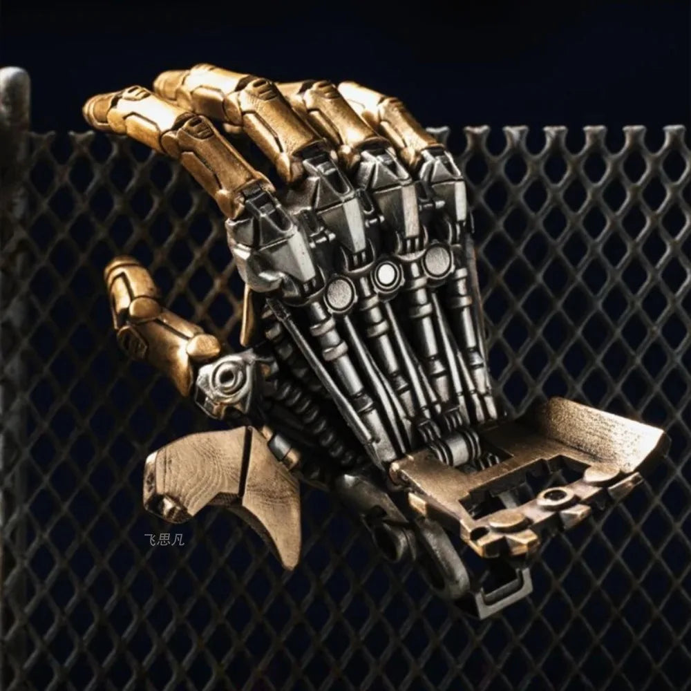 Robot Hand With Movable Fingers Mechanical Bionic Hand Pendant Car Interior Hanging Ornament EDC Charm Display Decoration