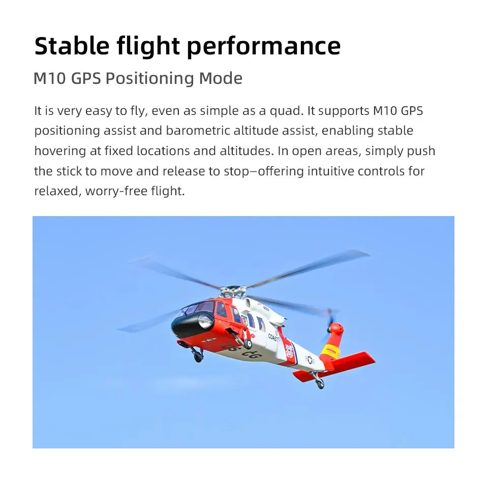 FLYWING MH-60T Jayhawk Scale Helicopter 470 Class LED Light ACE Controller MH60T rc Helicopter MH60 helicopter with GPS ATT mode
