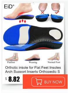 EiD New Arch Support 25mm Orthotic insole Black Leather orthotics Insoles for Flat Foot O/X Leg Corrected Shoe Sole insert pads