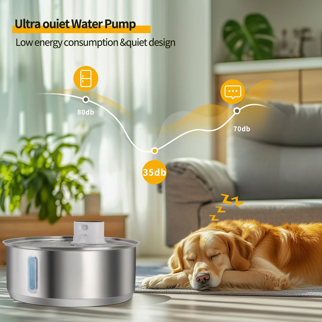 8L Dog Water Fountain Automatic Sensor Stainless Steel Cat Water Fountain Multiple Pet Drinking Water Dispenser Accessories