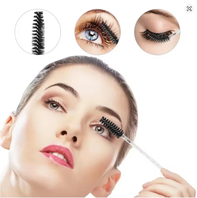 100/200/500Pcs Crystal Eyelashes Brush Comb Disposable Eye Lashes Extension Mascara Wands Makeup Professional Makeup Beauty Tool