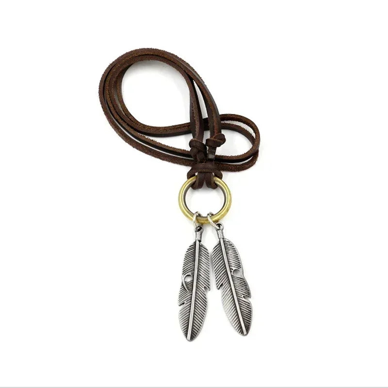 Vintage Men Women Triangle Adjustable Leather Cord Necklace Pendant Jewelry Christmas Gift Initial Necklace