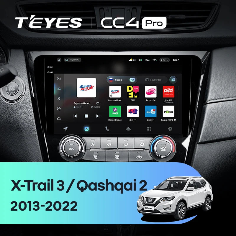 TEYES CC4 PRO pour Nissan X-Trail 3 T32 2013 - 2022 Qashqai 2 J11 CarPlay Android Auto 2DIN Autoradio Multimédia Stéréo